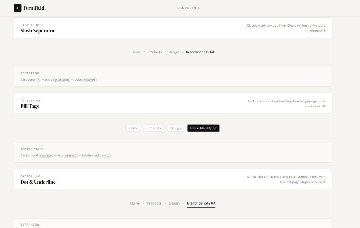 5 Breadcrumb UI Patterns Tailwind CSS