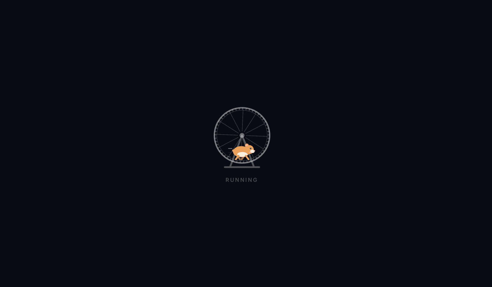 Running Wheel Loader - React Hamster Loading Animation - REACT component preview