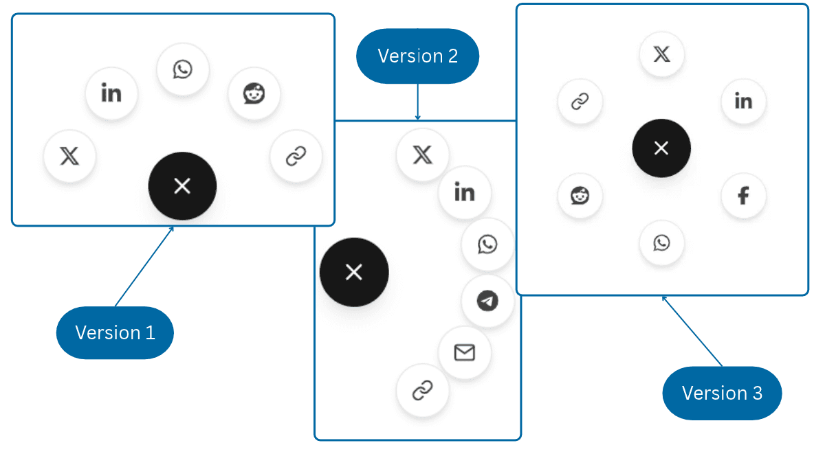 Radial Share Button - React Animated Share Menu - REACT component preview