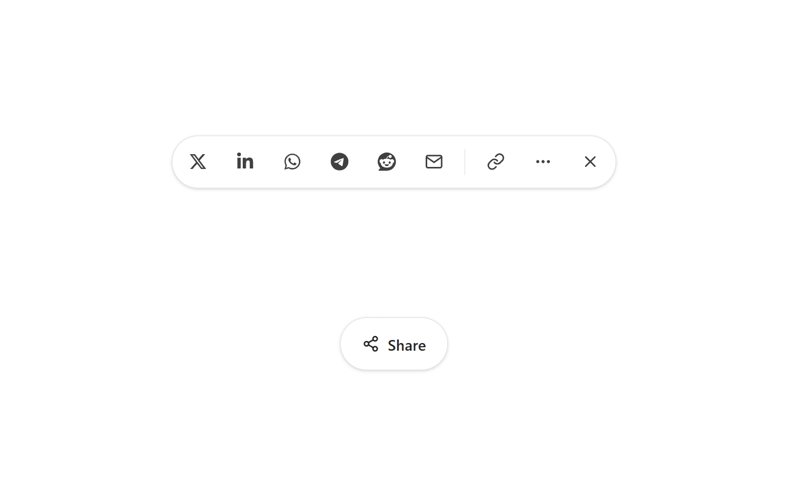 Share Button - React Animated Social Share Menu - REACT component preview