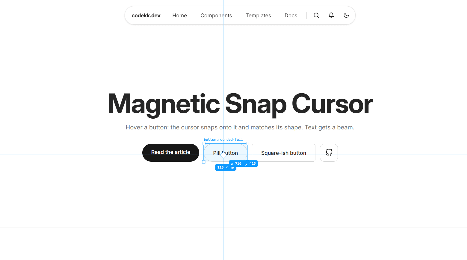 Blueprint Inspector Cursor - React Figma-Style Cursor - REACT component preview